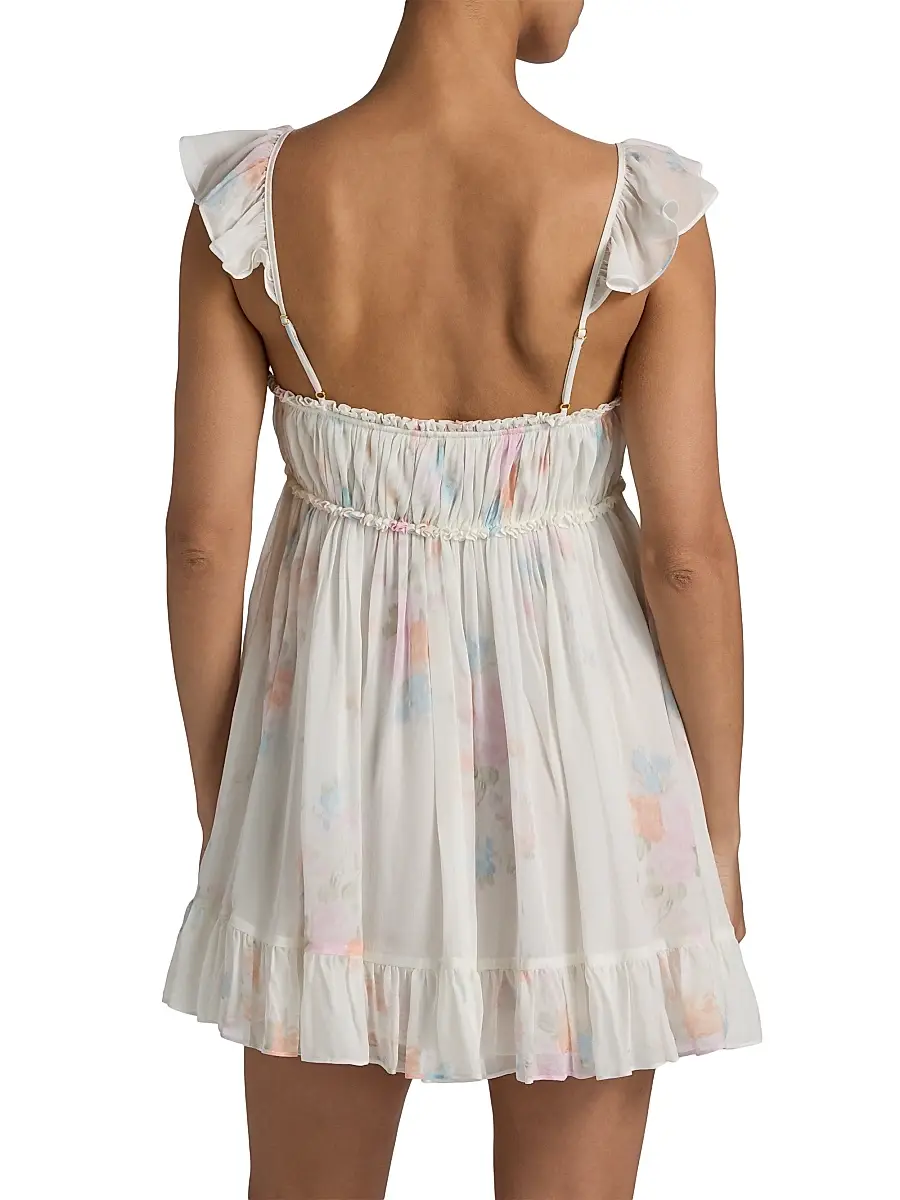 LoveShackFancy Women's Zanira Smocked A-Line Minidress | Thumbnail 5