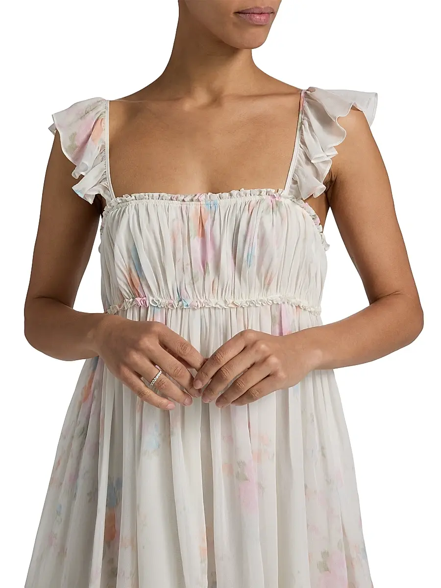 LoveShackFancy Women's Zanira Smocked A-Line Minidress | Thumbnail 6