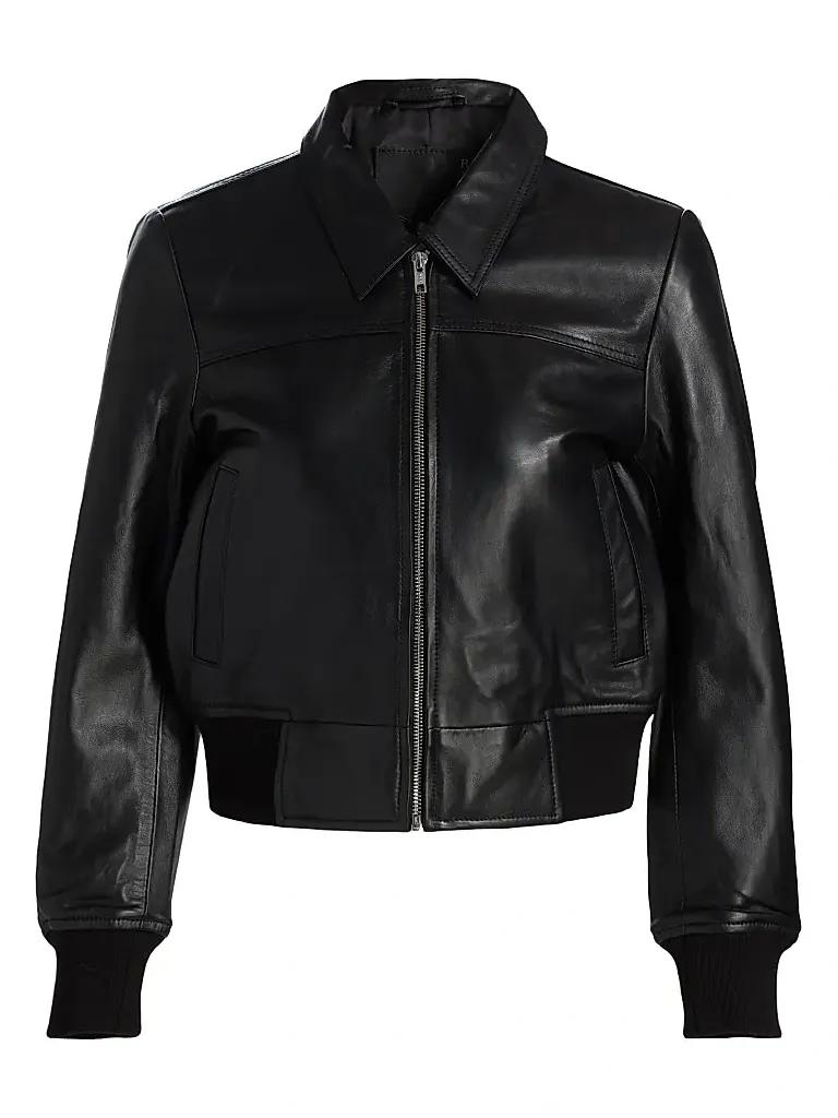 R13 Women's Berlin Leather Bomber Jacket
