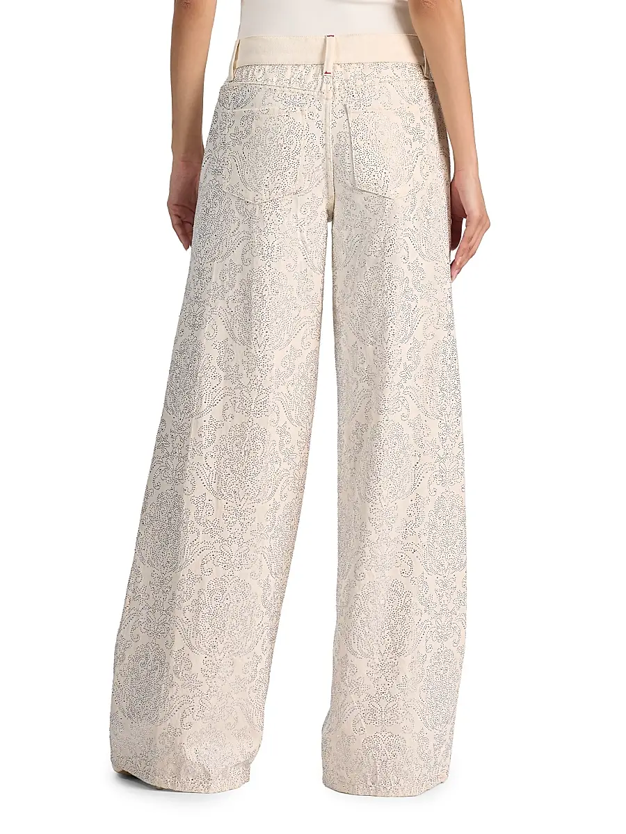 Alice + Olivia Women's Amazing Embellished Low-Rise Baggy Jeans | Thumbnail 5 Alice + Olivia Women's Amazing Embellished Low-Rise Baggy Jeans | Thumbnail 5