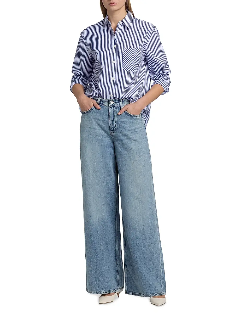 rag & bone Women's Sofie Featherweight Wide-Leg Jeans | Thumbnail 2