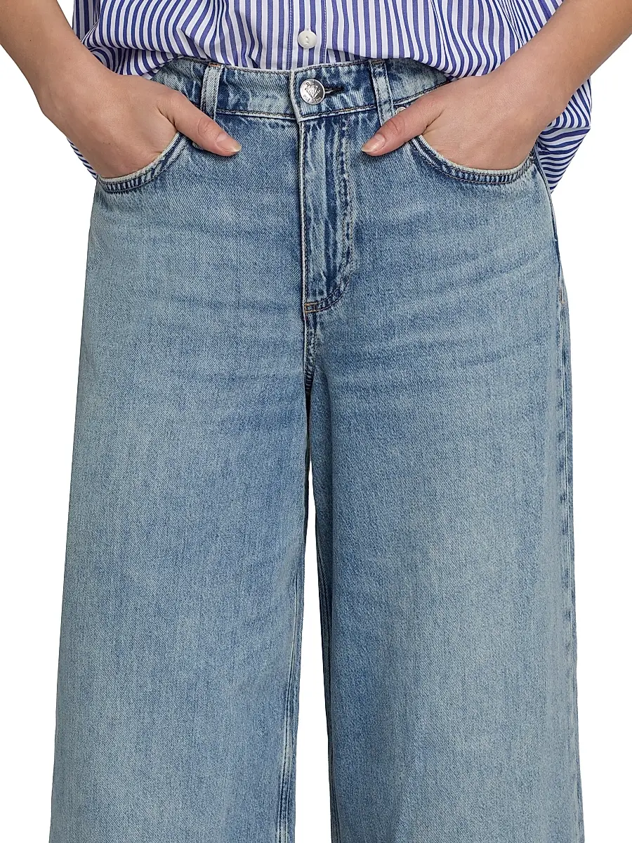 rag & bone Women's Sofie Featherweight Wide-Leg Jeans | Thumbnail 6