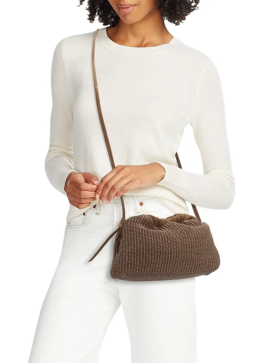 Mansur Gavriel Women's Cloud Mini Raffia Clutch - Anise | Thumbnail 2