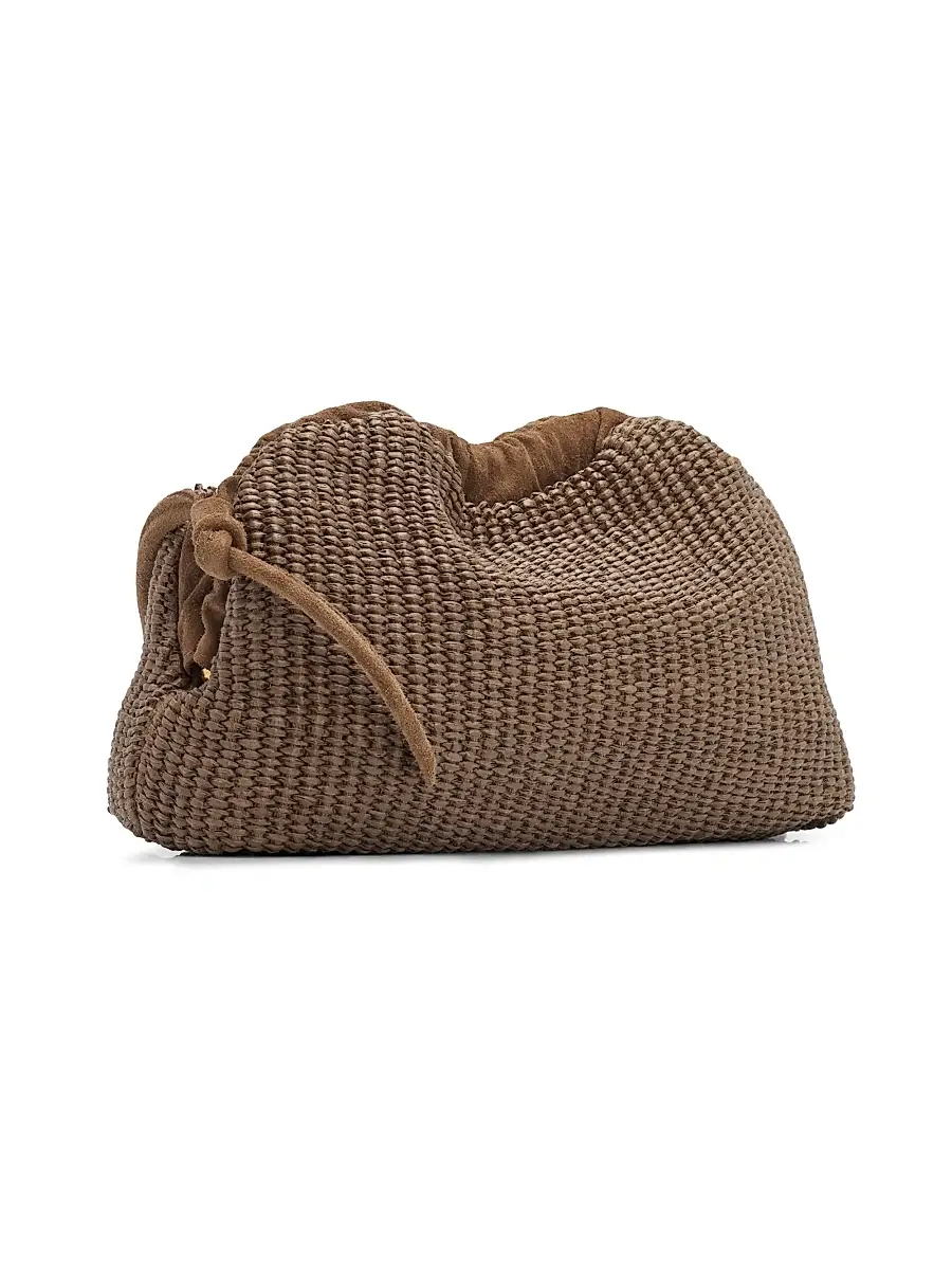 Mansur Gavriel Women's Cloud Mini Raffia Clutch - Anise | Thumbnail 3