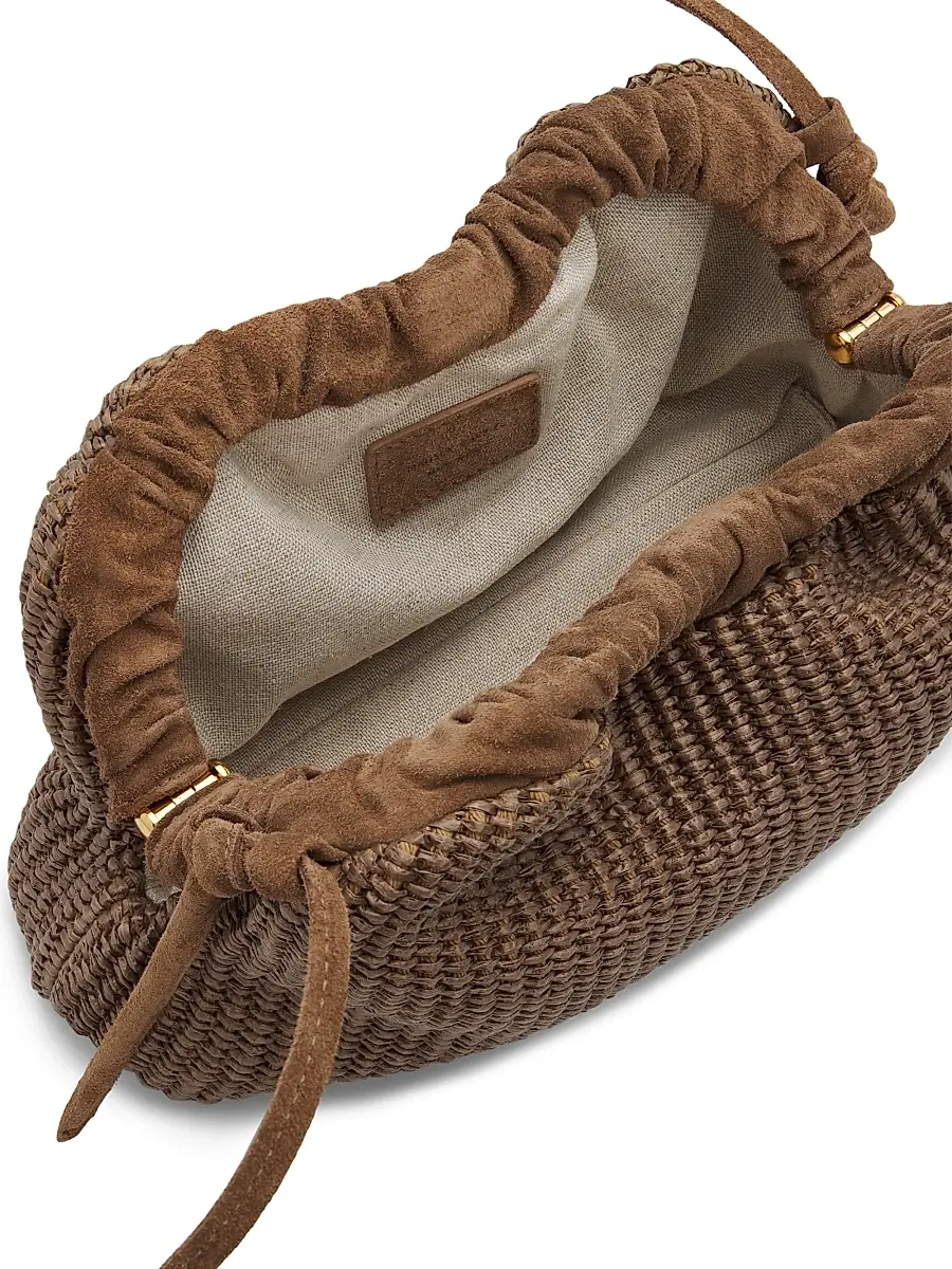 Mansur Gavriel Women's Cloud Mini Raffia Clutch - Anise | Thumbnail 4