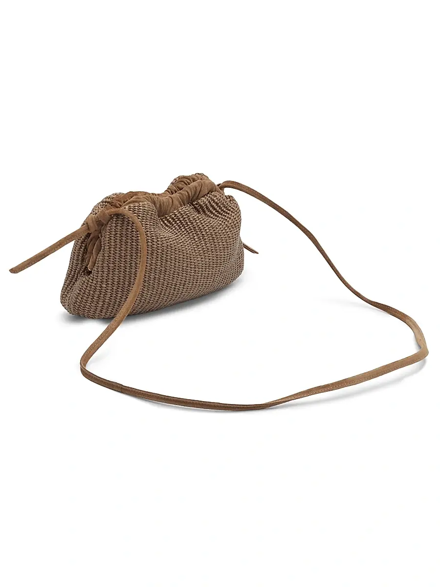 Mansur Gavriel Women's Cloud Mini Raffia Clutch - Anise | Thumbnail 6