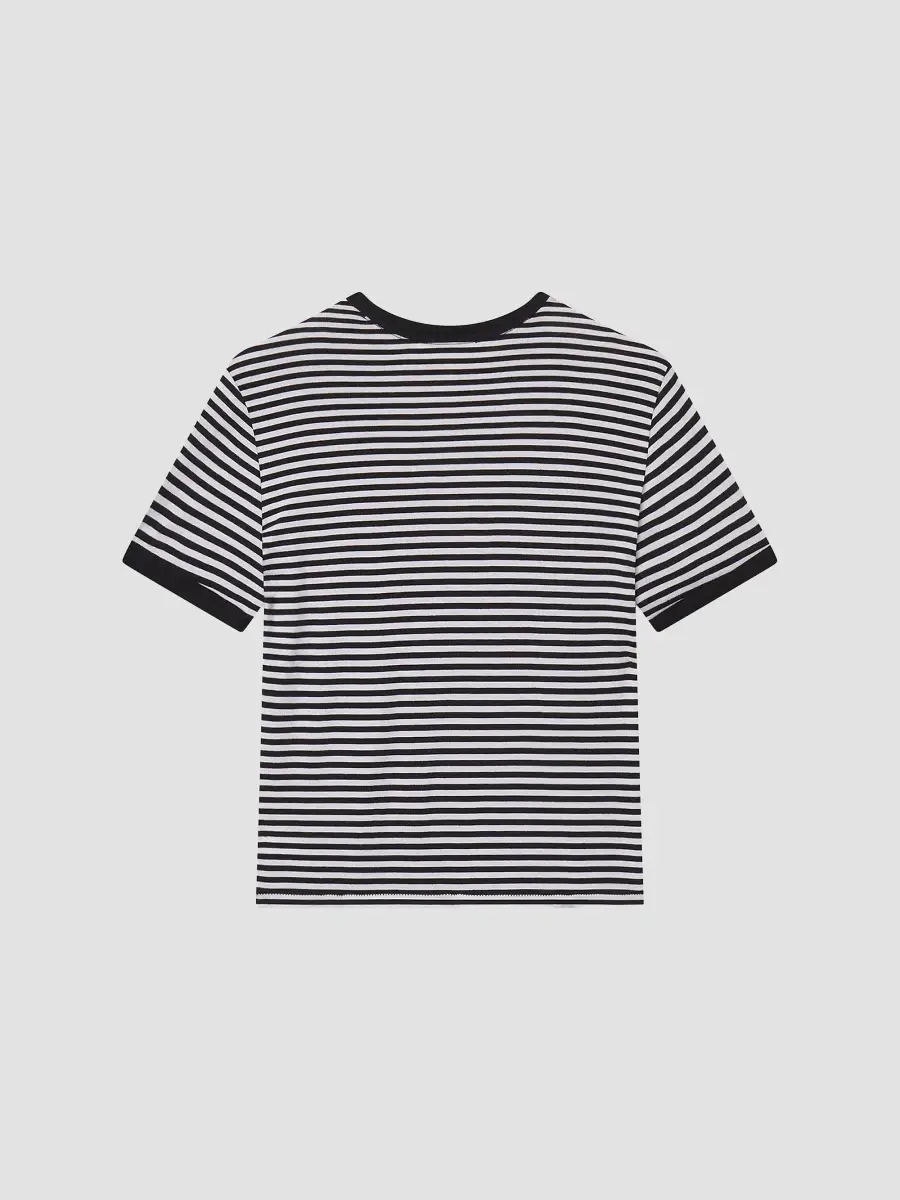 Frame Women's The Ringer Baby Striped Supima Cotton T-Shirt | Thumbnail 3 Frame Women's The Ringer Baby Striped Supima Cotton T-Shirt | Thumbnail 3