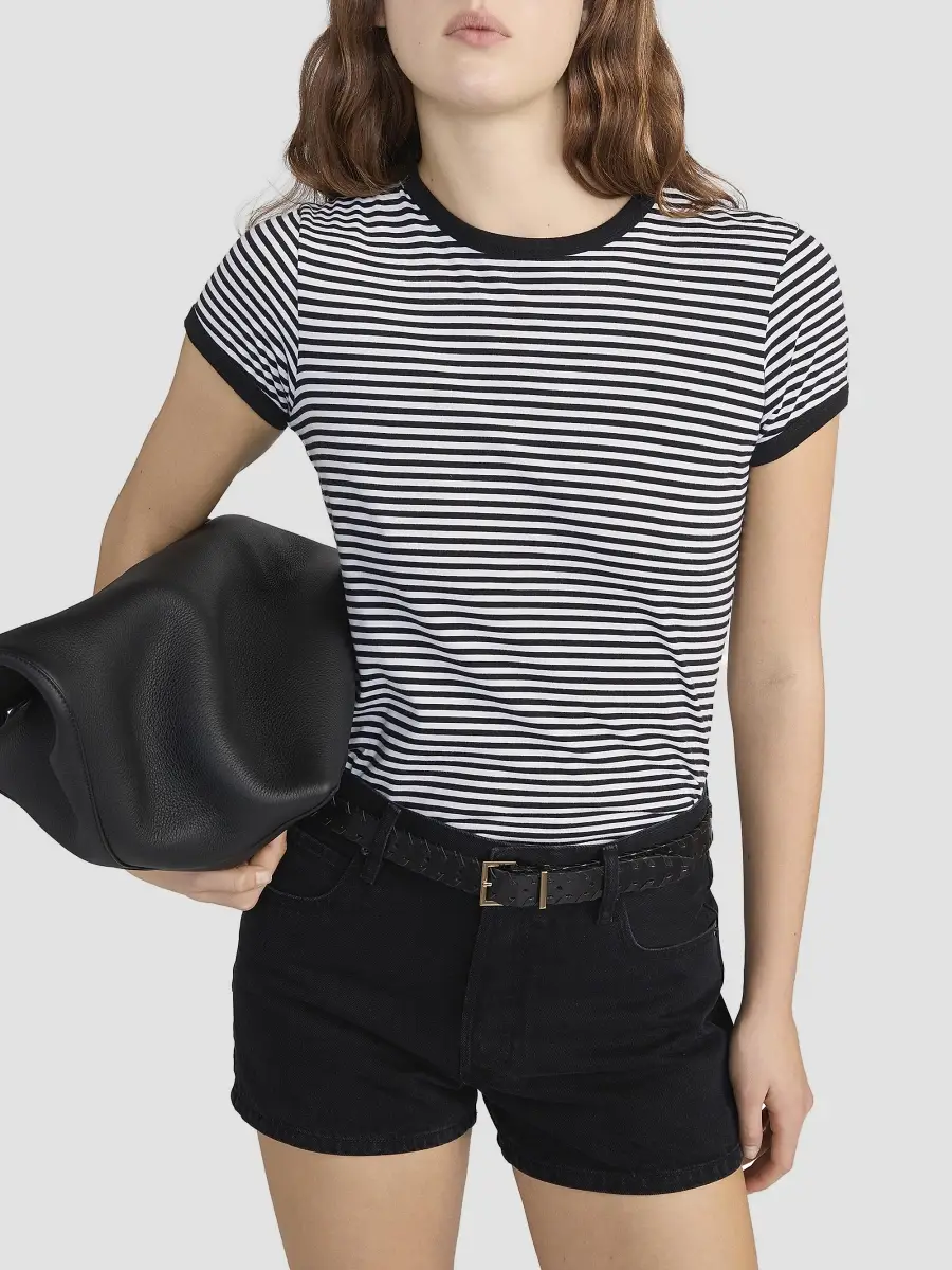 Frame Women's The Ringer Baby Striped Supima Cotton T-Shirt | Thumbnail 4 Frame Women's The Ringer Baby Striped Supima Cotton T-Shirt | Thumbnail 4