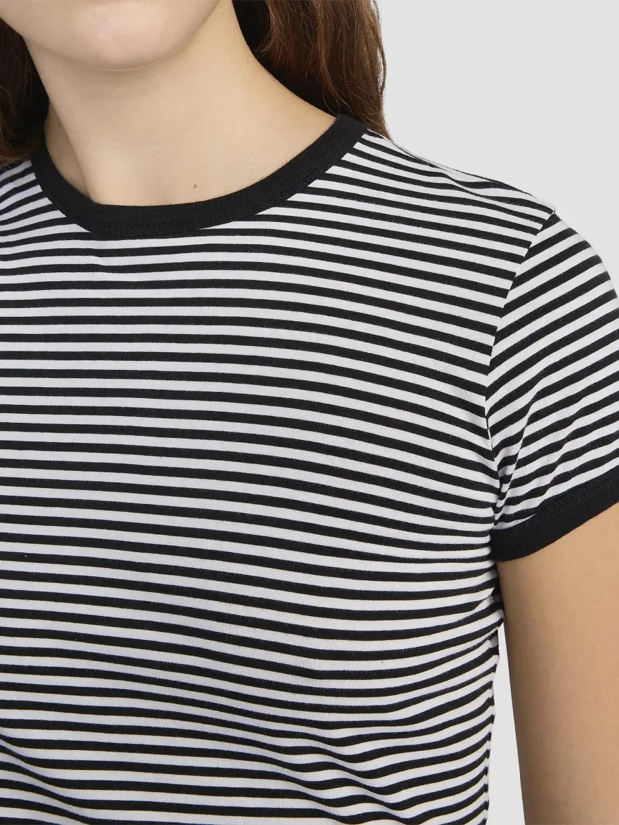 Frame Women's The Ringer Baby Striped Supima Cotton T-Shirt | Thumbnail 7 Frame Women's The Ringer Baby Striped Supima Cotton T-Shirt | Thumbnail 7