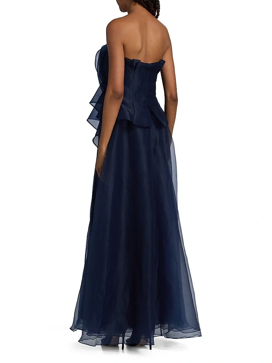 THEIA Women's Gilda Strapless Draped Rose Gown | Thumbnail 5 THEIA Women's Gilda Strapless Draped Rose Gown | Thumbnail 5