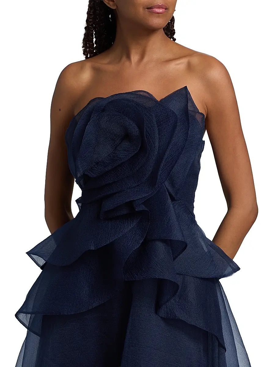 THEIA Women's Gilda Strapless Draped Rose Gown | Thumbnail 6 THEIA Women's Gilda Strapless Draped Rose Gown | Thumbnail 6