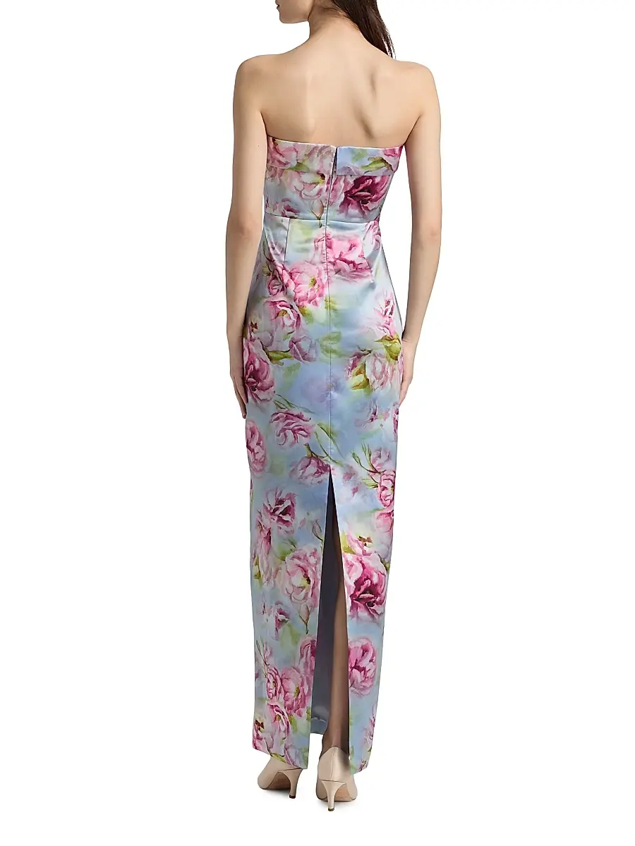 THEIA Women's Cleo Floral Mikado Strapless Gown | Thumbnail 5 THEIA Women's Cleo Floral Mikado Strapless Gown | Thumbnail 5