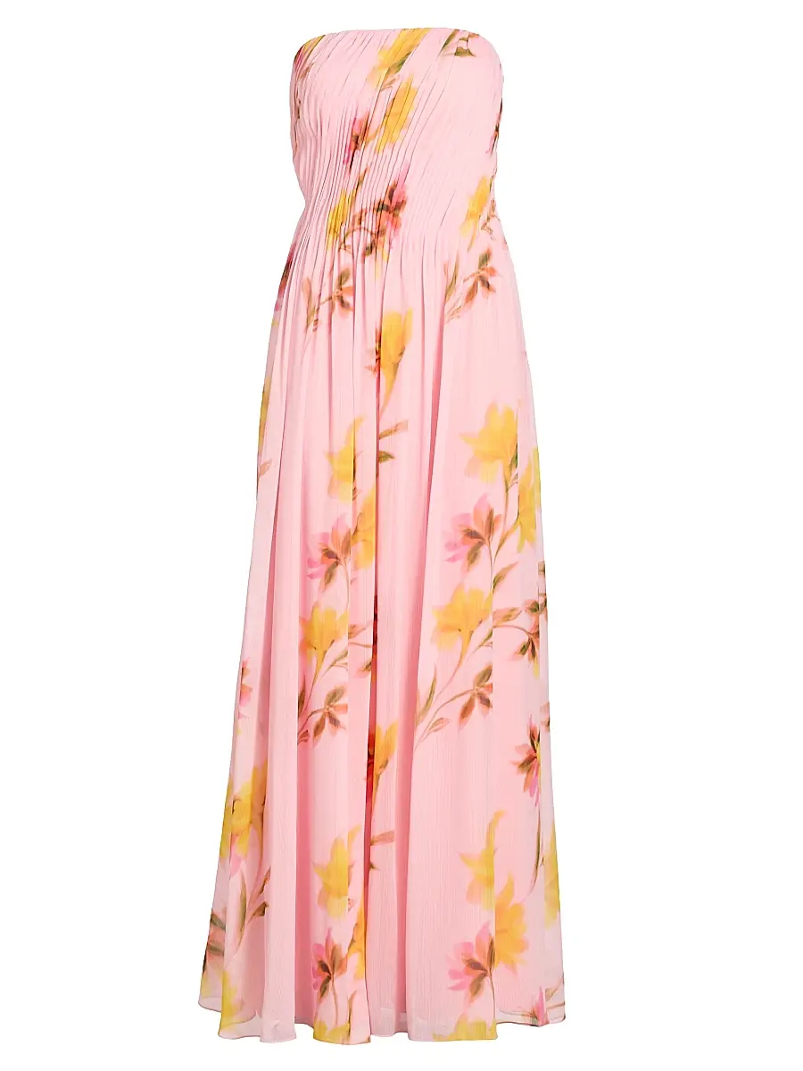 As It May Women's Emilia Strapless Woven Gown - Daffodil Blooms | Image 1 As It May Women's Emilia Strapless Woven Gown - Daffodil Blooms | Image 1