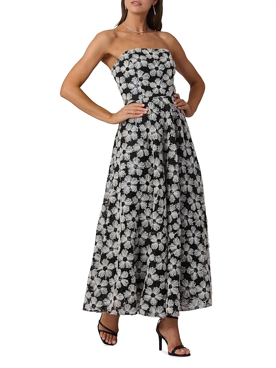 Shoshanna Women's Miller Floral A-Line Dress | Thumbnail 2 Shoshanna Women's Miller Floral A-Line Dress | Thumbnail 2