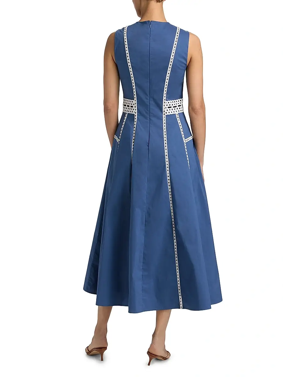 TANYA TAYLOR Women's Sloane Embrodiered Midi-Dress | Thumbnail 5 TANYA TAYLOR Women's Sloane Embrodiered Midi-Dress | Thumbnail 5