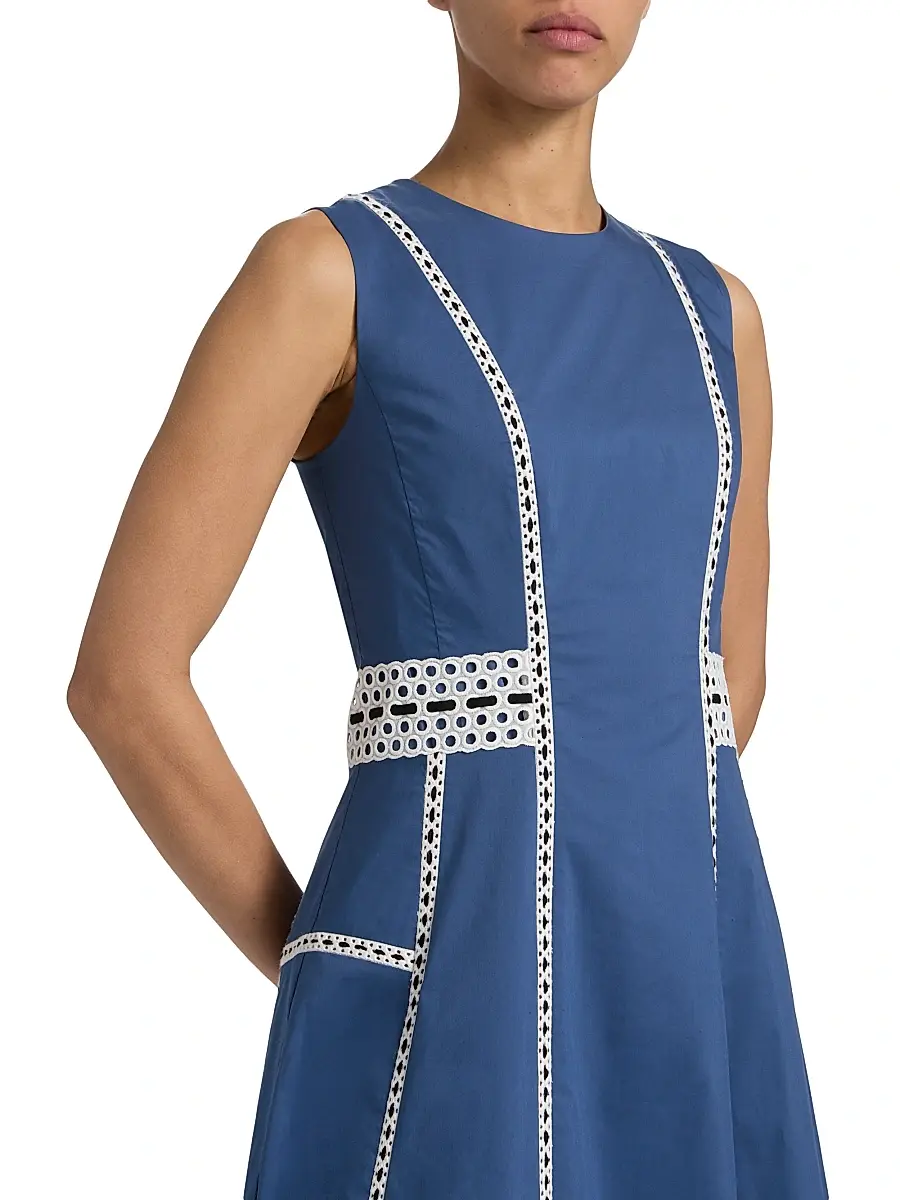 TANYA TAYLOR Women's Sloane Embrodiered Midi-Dress | Thumbnail 6 TANYA TAYLOR Women's Sloane Embrodiered Midi-Dress | Thumbnail 6