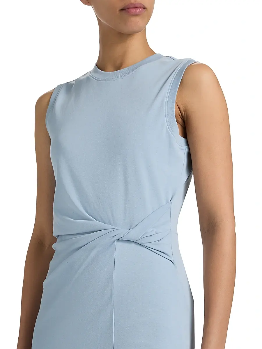 TANYA TAYLOR Women's Cody Side Twist Linen-Blend Midi-Dress | Thumbnail 6 TANYA TAYLOR Women's Cody Side Twist Linen-Blend Midi-Dress | Thumbnail 6