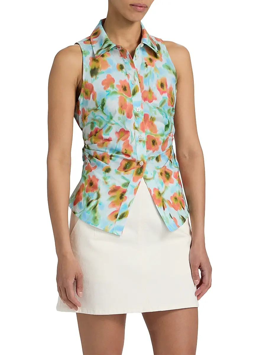 TANYA TAYLOR Women's Hannah Cascading Floral Back Bow Top | Thumbnail 4 TANYA TAYLOR Women's Hannah Cascading Floral Back Bow Top | Thumbnail 4