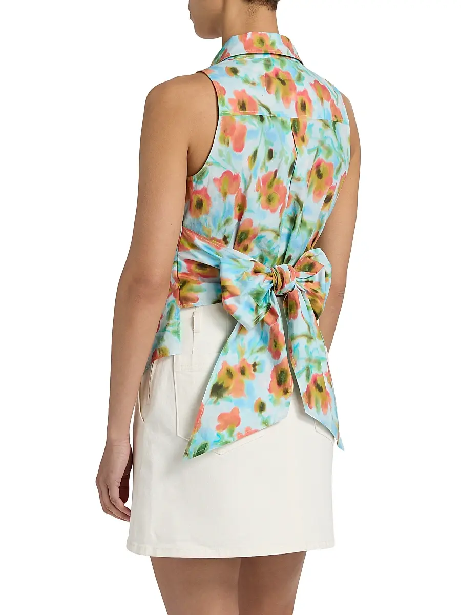 TANYA TAYLOR Women's Hannah Cascading Floral Back Bow Top | Thumbnail 5 TANYA TAYLOR Women's Hannah Cascading Floral Back Bow Top | Thumbnail 5