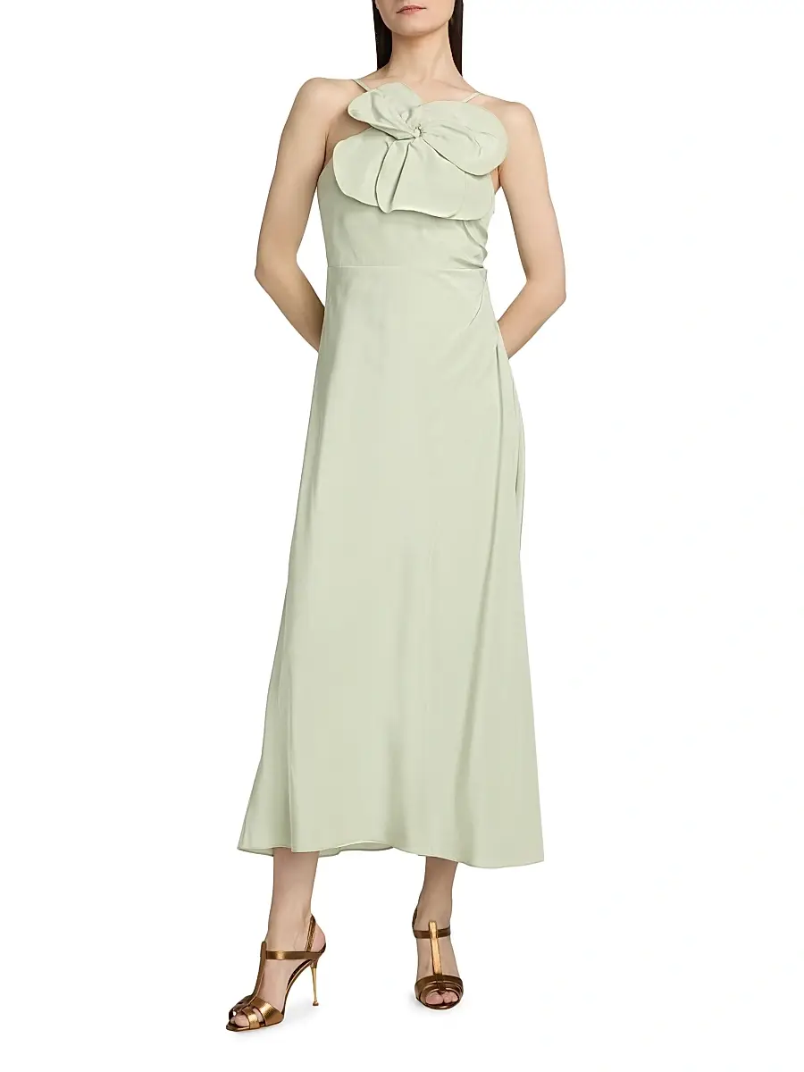TANYA TAYLOR Women's Marlowe 3D Floral Midi-Dress | Thumbnail 2 TANYA TAYLOR Women's Marlowe 3D Floral Midi-Dress | Thumbnail 2