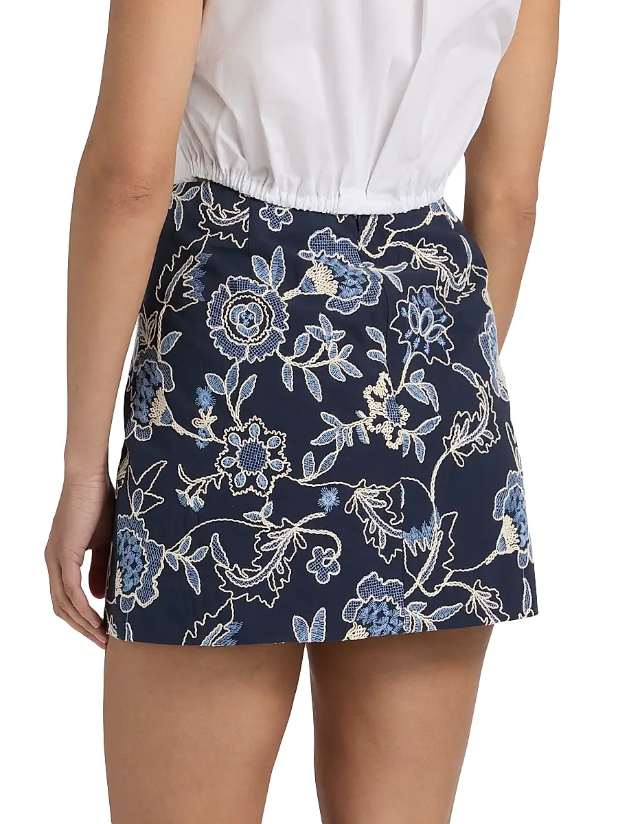 TANYA TAYLOR Women's Ari Embroidered Cotton Mini Skirt | Thumbnail 5 TANYA TAYLOR Women's Ari Embroidered Cotton Mini Skirt | Thumbnail 5