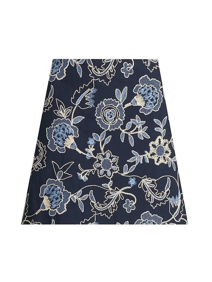 TANYA TAYLOR Women's Ari Embroidered Cotton Mini Skirt