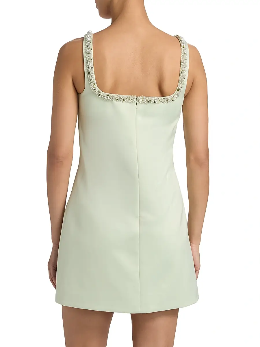 TANYA TAYLOR Women's Barton Satin Embellished Minidress | Thumbnail 5