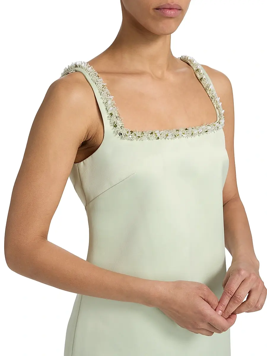TANYA TAYLOR Women's Barton Satin Embellished Minidress | Thumbnail 6