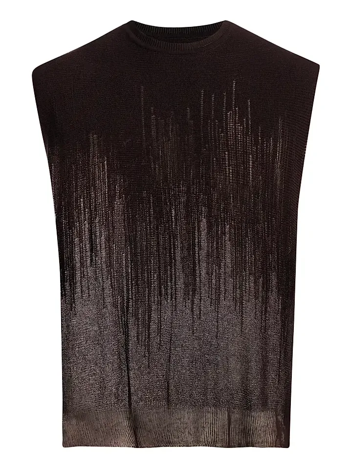 Homme Plissé Issey Miyake Men Brush Close-Up Knit Sweater Vest