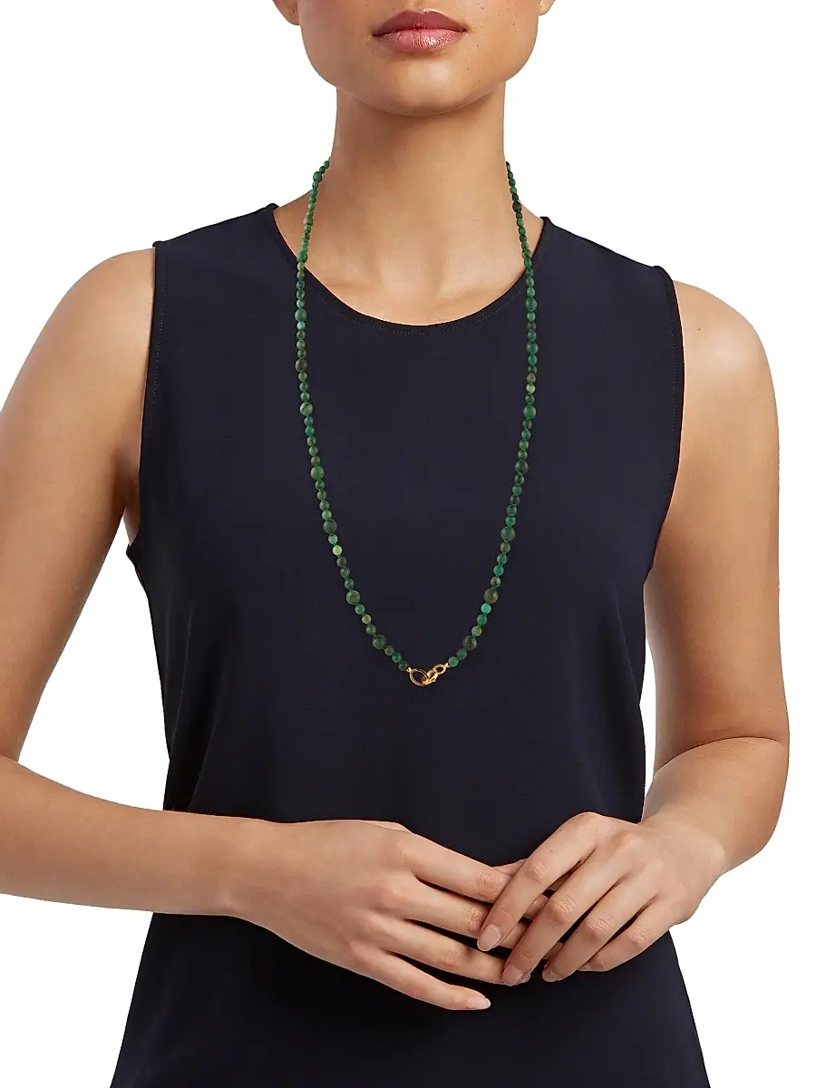 TOTEME Women's Infinity 24K-Gold-Plated Sterling Silver & African Jade Beaded Necklace | Thumbnail 2 TOTEME Women's Infinity 24K-Gold-Plated Sterling Silver & African Jade Beaded Necklace | Thumbnail 2