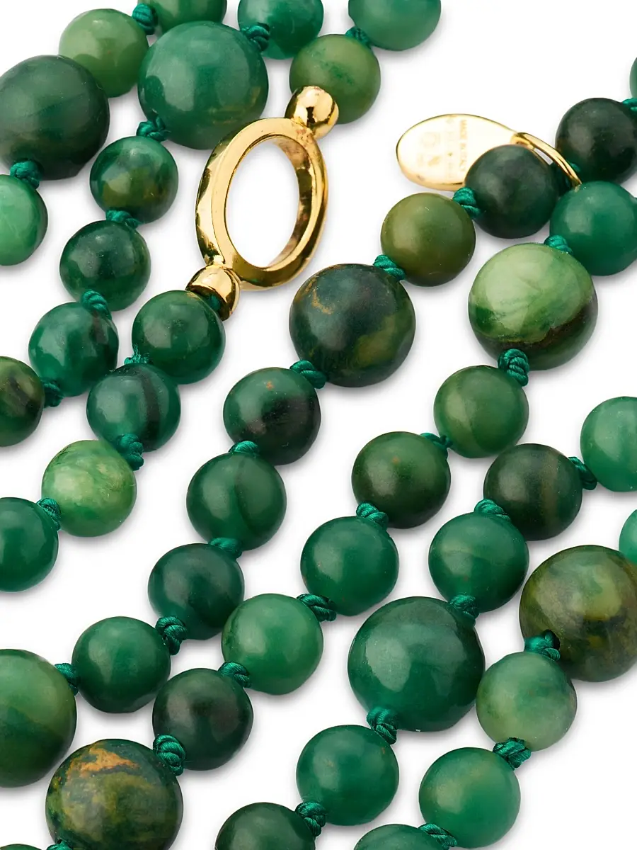 TOTEME Women's Infinity 24K-Gold-Plated Sterling Silver & African Jade Beaded Necklace | Thumbnail 4 TOTEME Women's Infinity 24K-Gold-Plated Sterling Silver & African Jade Beaded Necklace | Thumbnail 4