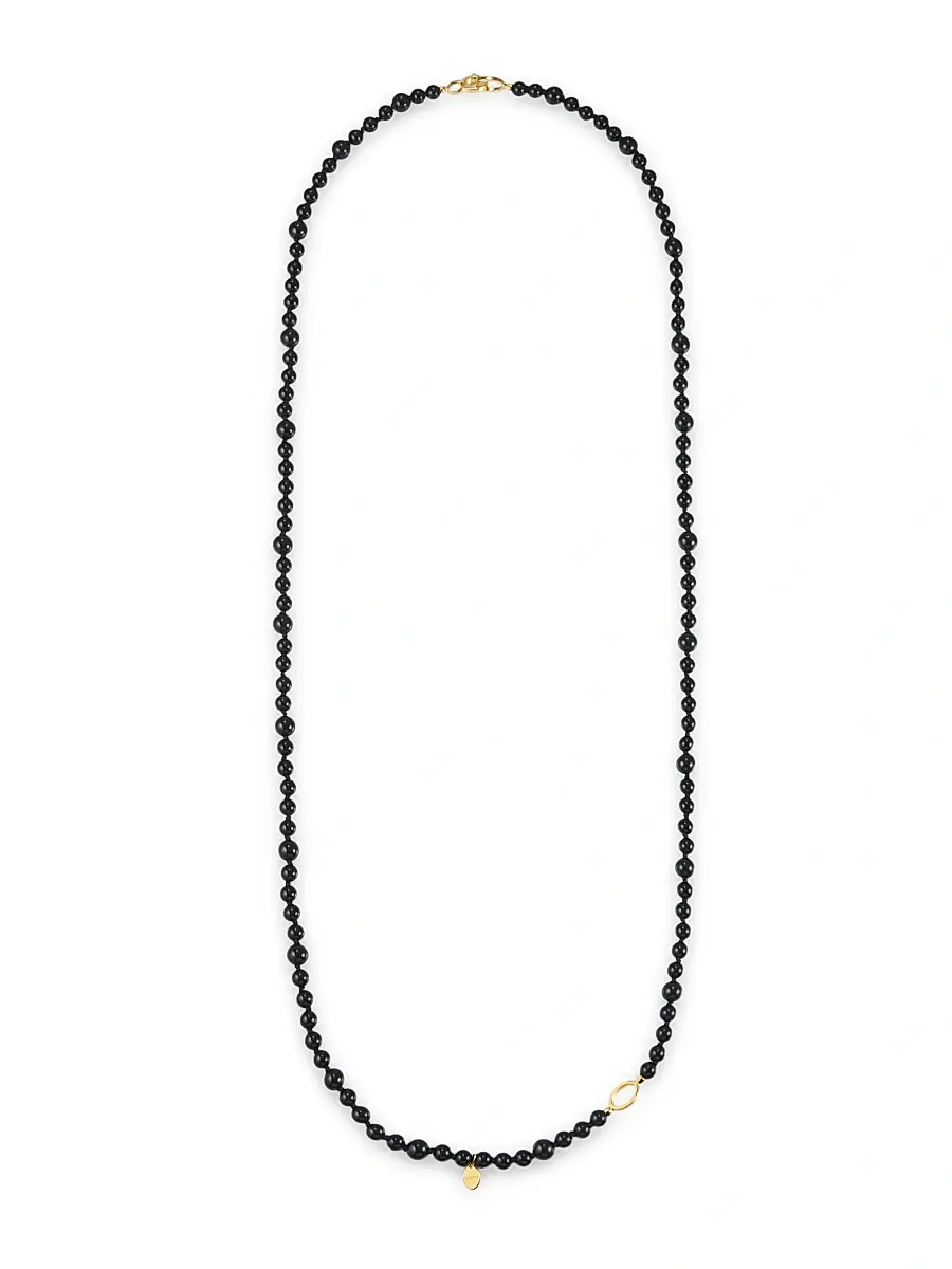 TOTEME Women's Infinity 24K-Yellow-Gold Vermeil & Black Onyx Beaded Necklace