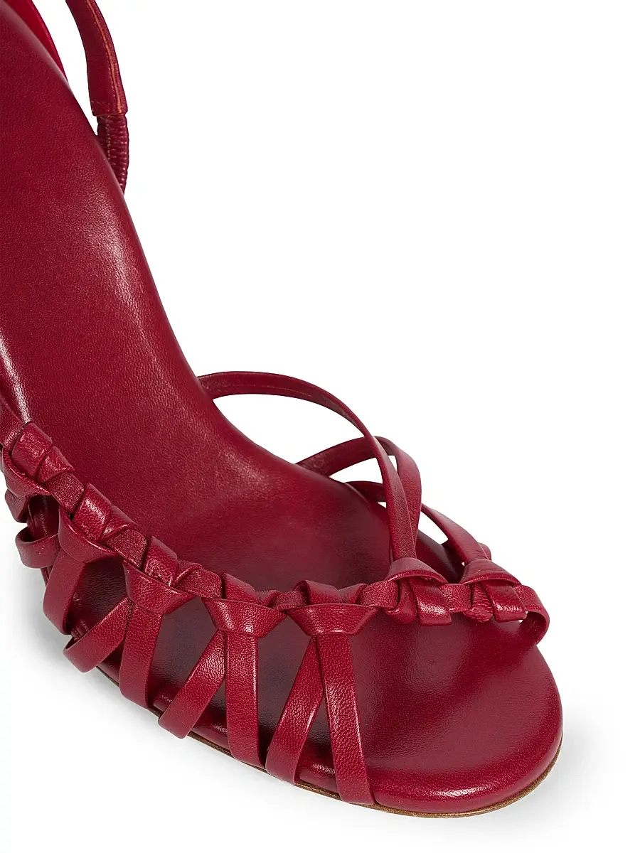 Chloé Women's Estra 100MM Leather Slingback Sandals - Raspberry Sorbet | Thumbnail 5 Chloé Women's Estra 100MM Leather Slingback Sandals - Raspberry Sorbet | Thumbnail 5