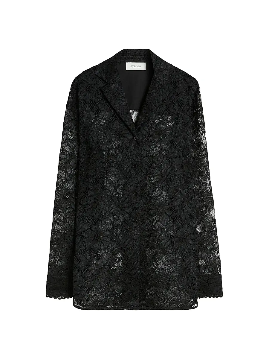 Sportmax Women's Floral Lace Jacket - Black | Image 1 Sportmax Women's Floral Lace Jacket - Black | Image 1