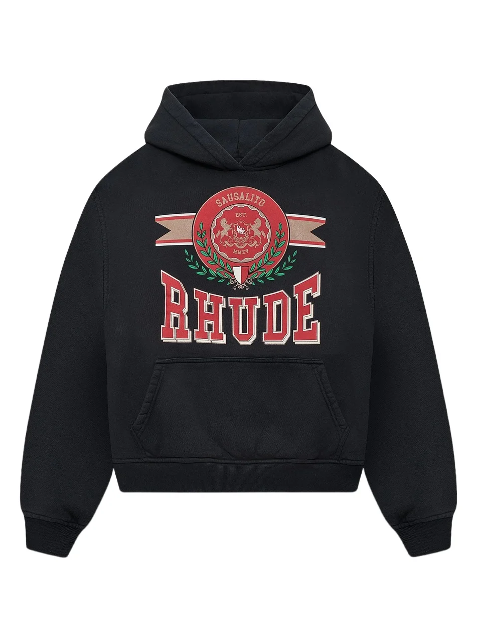 Rhude Men's Sausalito Crest Logo Graphic Cotton Hoodie