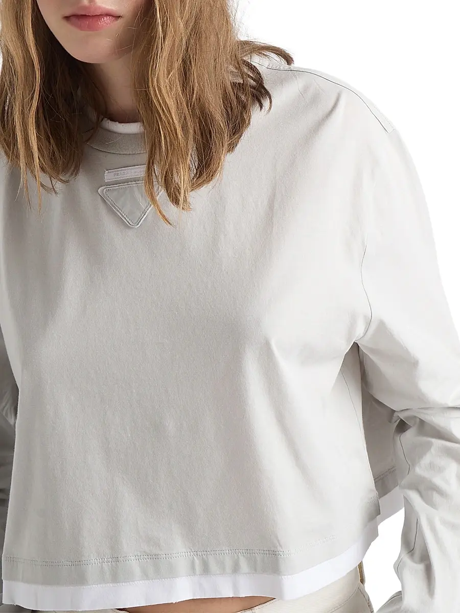 Prada Women's Long-Sleeved Jersey T-Shirt | Thumbnail 5