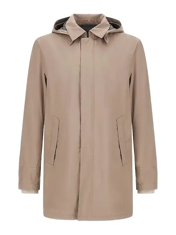 HERNO Men's 2Layer City Hooded Trench Coat