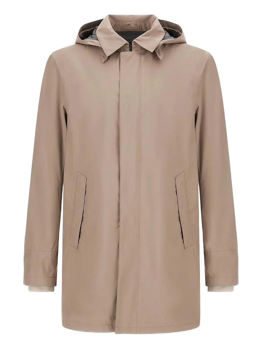 HERNO Men's 2Layer City Hooded Trench Coat