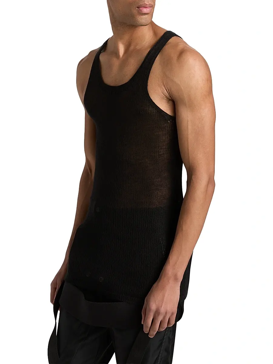 Rick Owens Men's Maglia Cashmere Knit Tank | Thumbnail 4