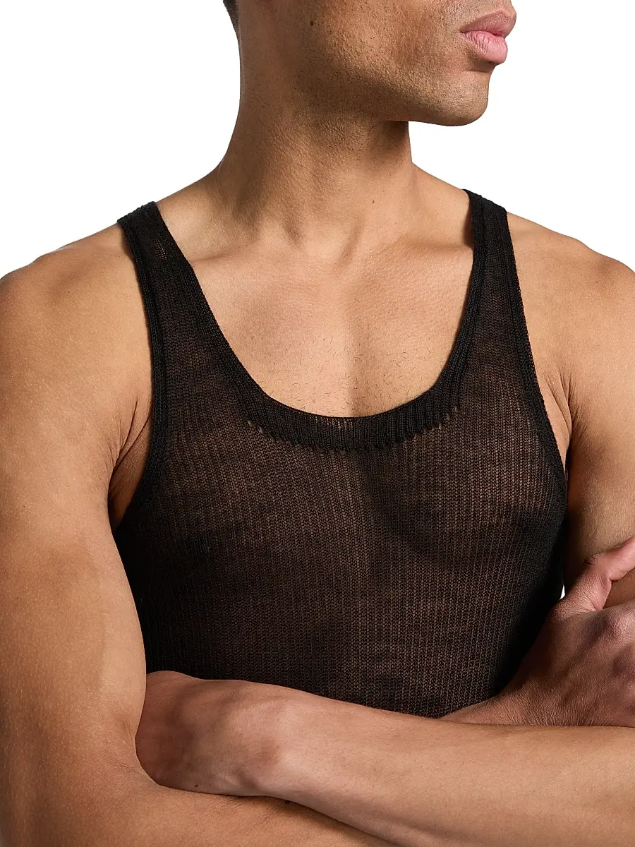 Rick Owens Men's Maglia Cashmere Knit Tank | Thumbnail 6