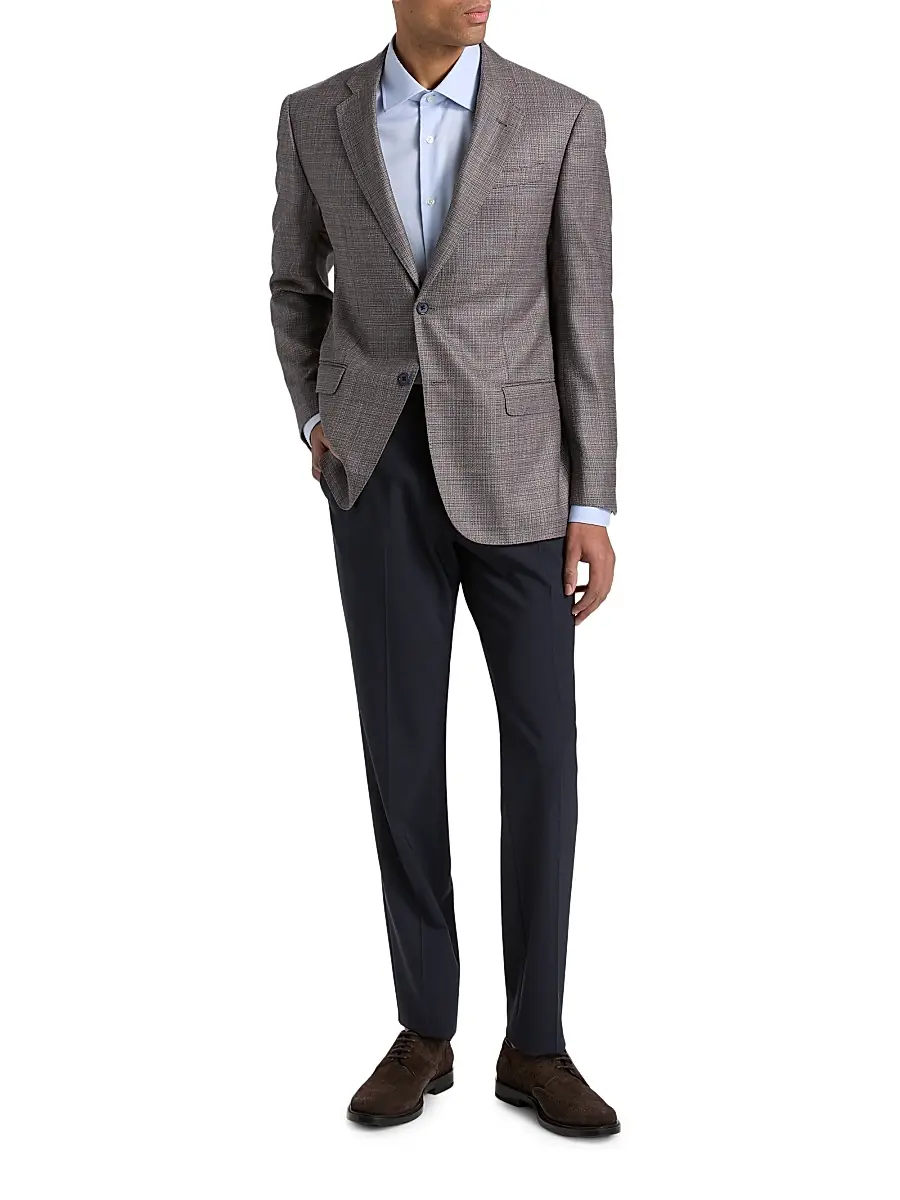 Emporio Armani Men's Woven Wool-Silk-Linen Sport Coat | Thumbnail 2 Emporio Armani Men's Woven Wool-Silk-Linen Sport Coat | Thumbnail 2