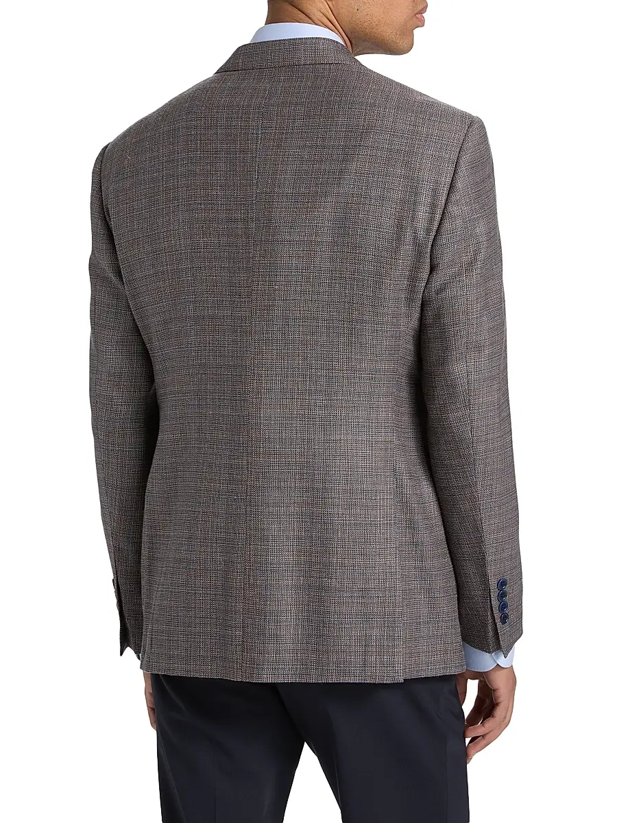 Emporio Armani Men's Woven Wool-Silk-Linen Sport Coat | Thumbnail 5 Emporio Armani Men's Woven Wool-Silk-Linen Sport Coat | Thumbnail 5