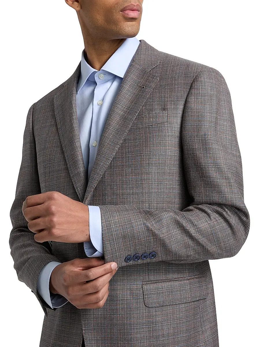 Emporio Armani Men's Woven Wool-Silk-Linen Sport Coat | Thumbnail 6 Emporio Armani Men's Woven Wool-Silk-Linen Sport Coat | Thumbnail 6