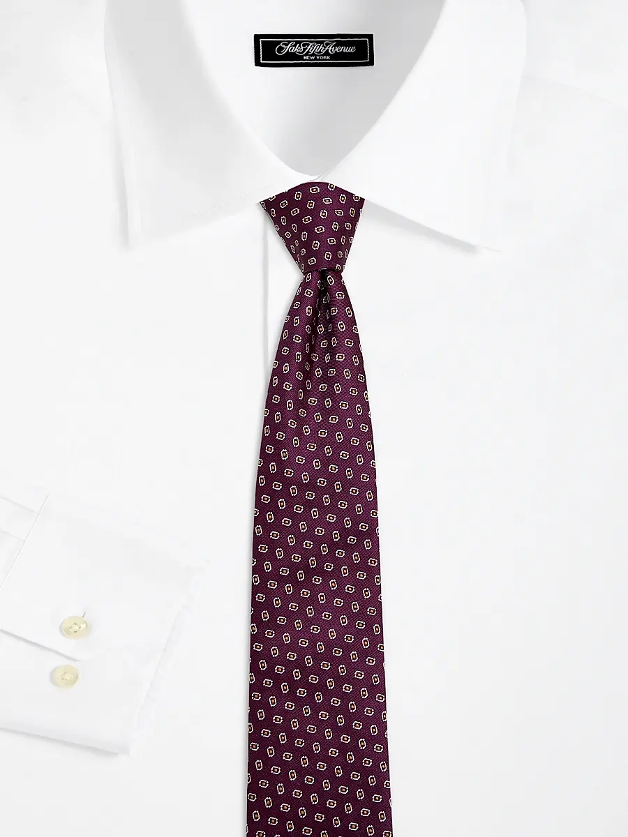 Emporio Armani Men's Geometric Woven Silk Tie | Thumbnail 2