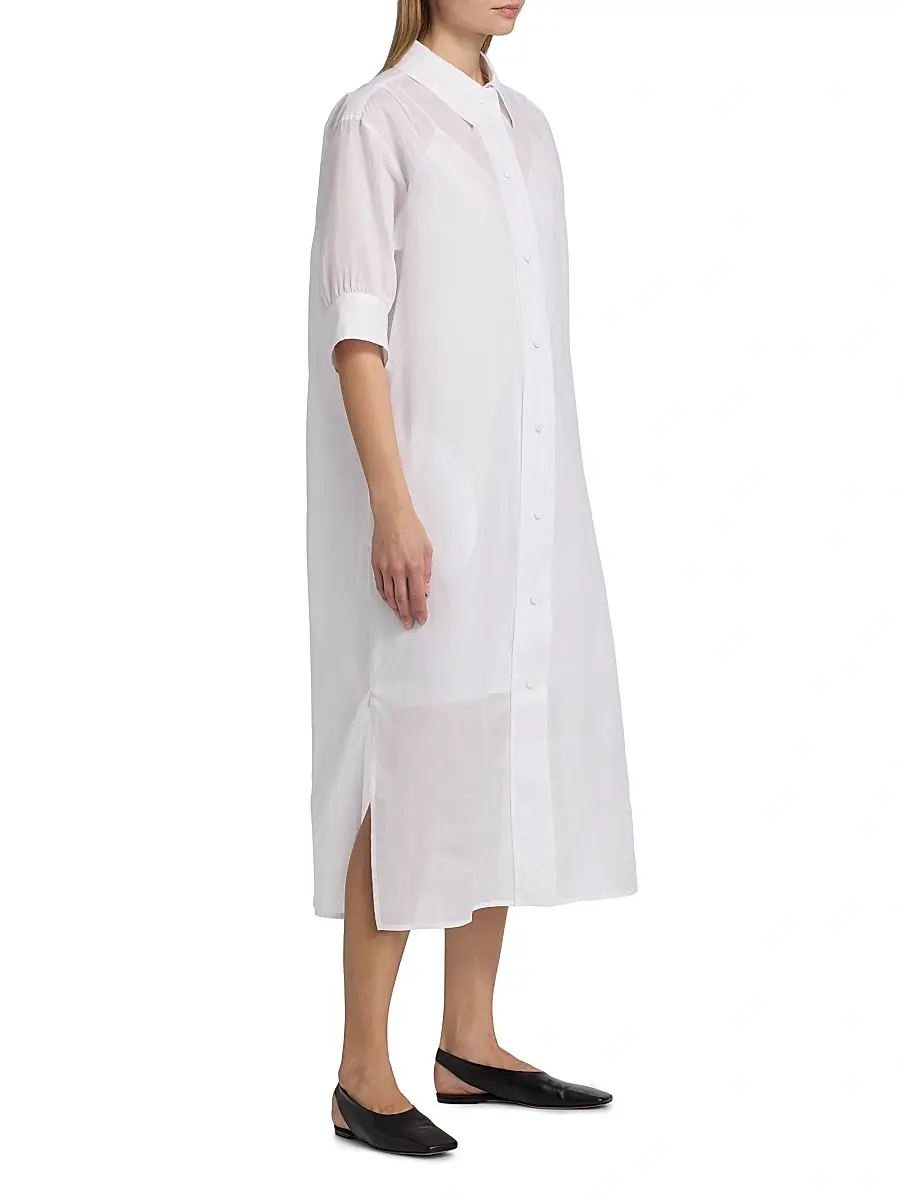 Jil Sander Women's Cotton Relaxed-Fit Midi-Shirtdress | Thumbnail 4 Jil Sander Women's Cotton Relaxed-Fit Midi-Shirtdress | Thumbnail 4
