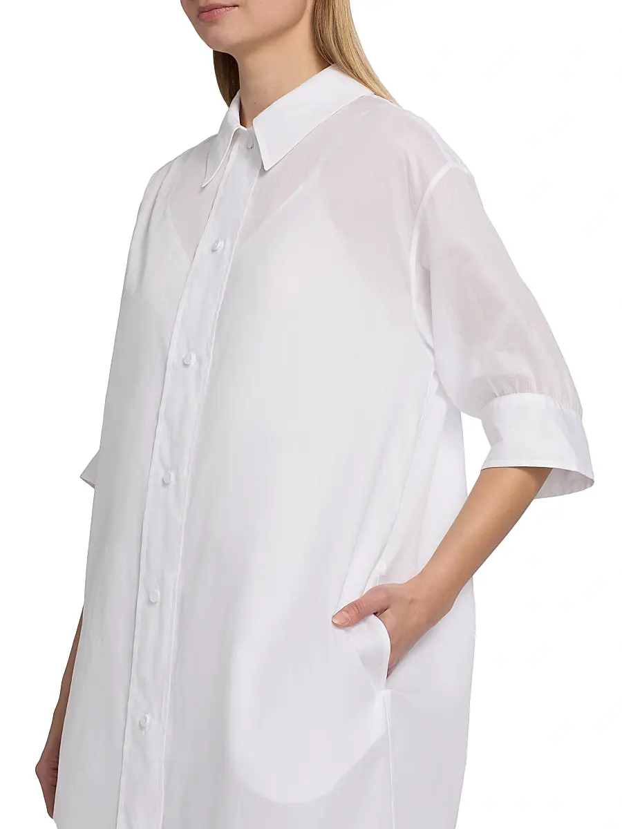 Jil Sander Women's Cotton Relaxed-Fit Midi-Shirtdress | Thumbnail 6 Jil Sander Women's Cotton Relaxed-Fit Midi-Shirtdress | Thumbnail 6