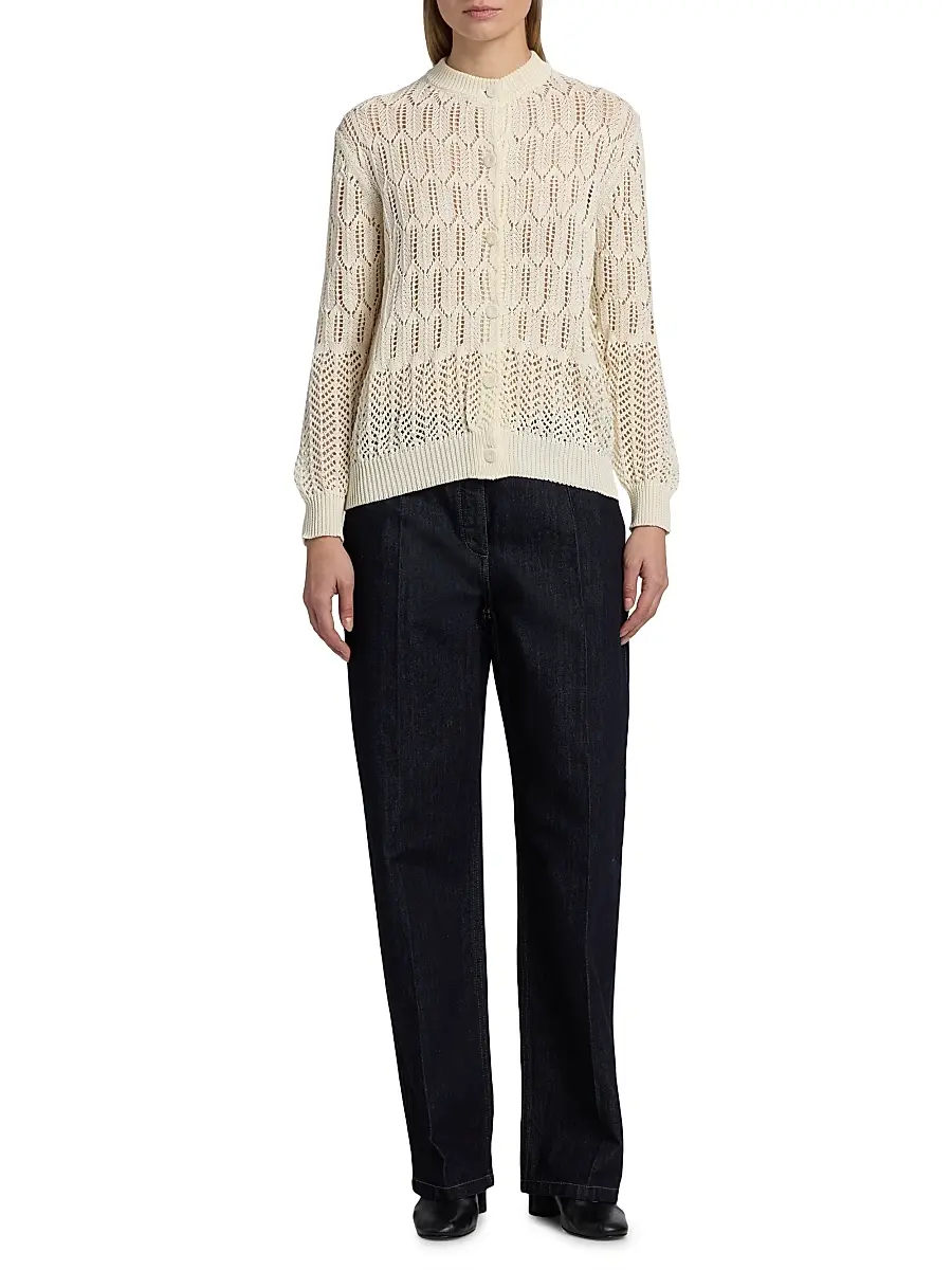 Jil Sander Women's Open-Knit Cotton Cardigan | Thumbnail 2 Jil Sander Women's Open-Knit Cotton Cardigan | Thumbnail 2