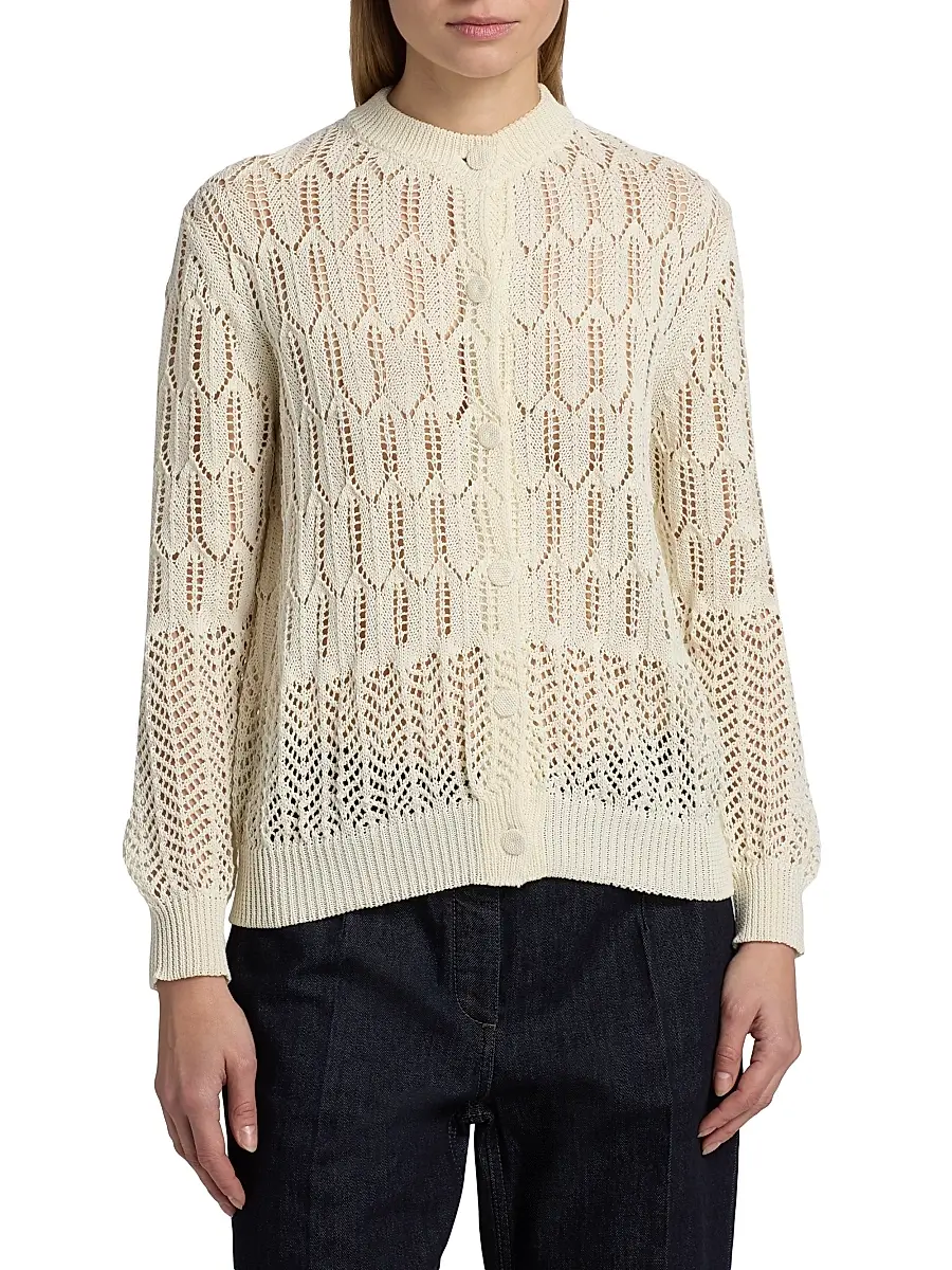 Jil Sander Women's Open-Knit Cotton Cardigan | Thumbnail 3 Jil Sander Women's Open-Knit Cotton Cardigan | Thumbnail 3