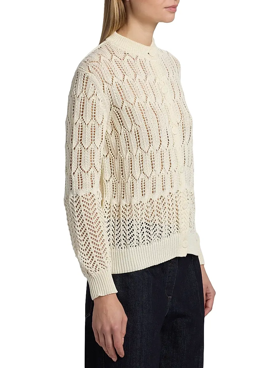 Jil Sander Women's Open-Knit Cotton Cardigan | Thumbnail 4 Jil Sander Women's Open-Knit Cotton Cardigan | Thumbnail 4