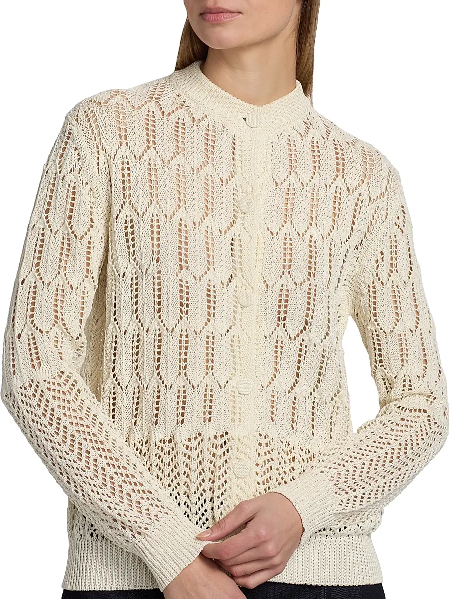 Jil Sander Women's Open-Knit Cotton Cardigan | Thumbnail 6 Jil Sander Women's Open-Knit Cotton Cardigan | Thumbnail 6